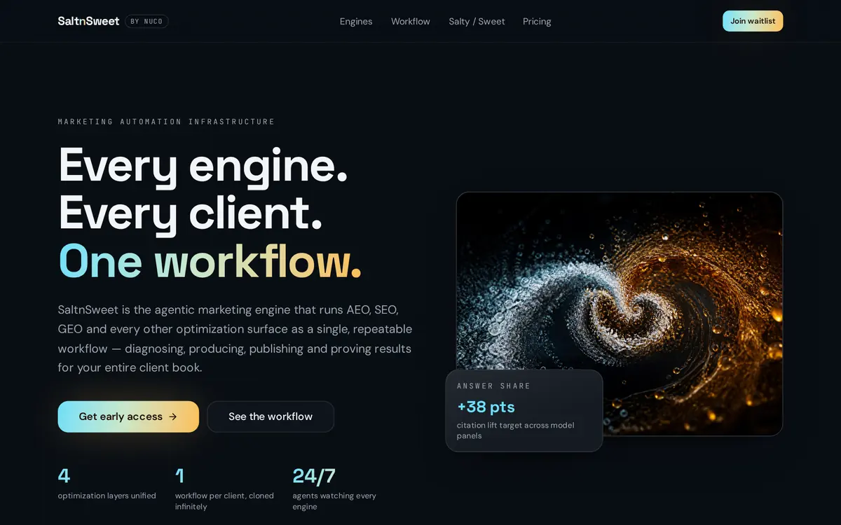 SaltnSweet product interface screenshot